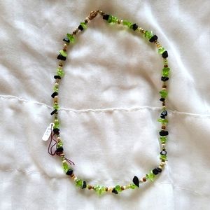 🐚Green and Black Handcrafted Artisan Necklace